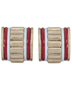 Roxanne Assoulin Crimp Chubby Hoop Earrings - White
