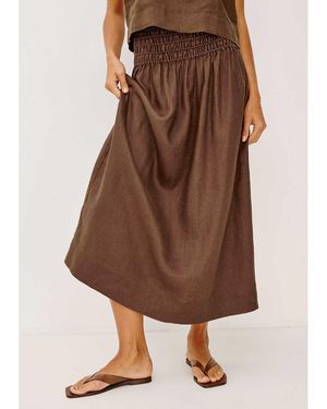 Rails Alessa Linen Skirt - Brown