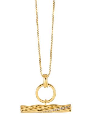 Rachel Jackson Twisted T Bar Necklace - Metallic
