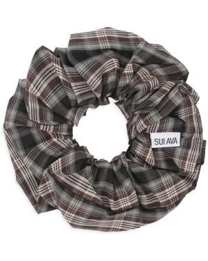 SUI AVA Tartan Scrunchie - Metallic