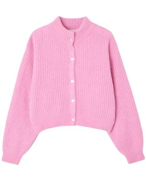 American Vintage East High Collar Cardigan - Pink