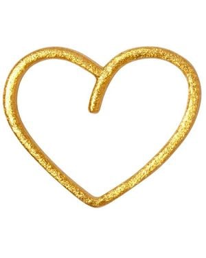 Lulu Single Happy Heart Earring - Metallic