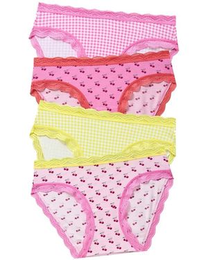 Stripe & Stare Brief Set 4 - Pink
