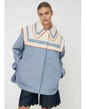 Stella Nova Oversized Quilted Sailor Jacket - Blue