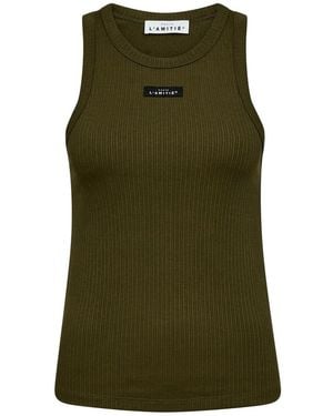 Haute L'Amitié Rib Badge Tank Top - Green