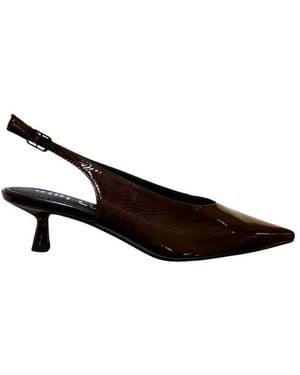 Bibi Lou Pump Wrinkled Patent - Brown