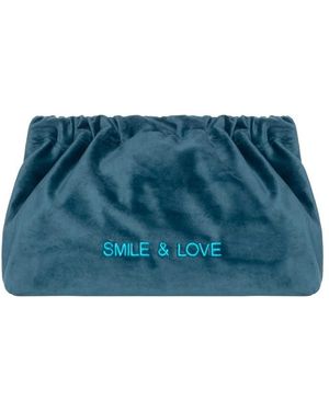 Sorbet Island Velvet Clutch - Blue