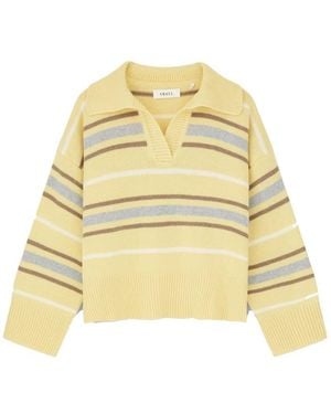 SKALL Paul V Neck Merino Wool Jumper - Yellow