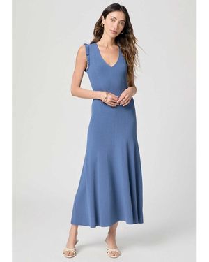 PAIGE Aniseed Ribbed Dress - Blue