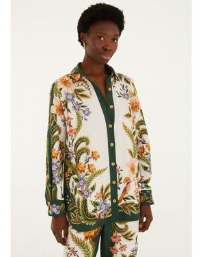 FARM Rio Sand Nature Collared Buttoned Shirt - Green