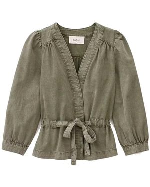 Ba&sh Olavina Organic Cotton Wrap Top - Green