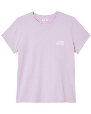 American Vintage Ykobow Cotton T-Shirt - Purple