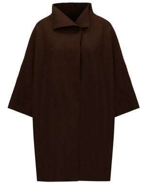Harris Wharf London Kimono Mantle Coat - Brown