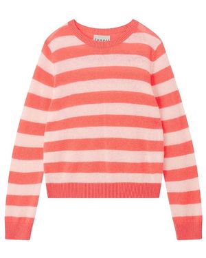 Jumper 1234 Stripe Crew Cashmere Jumper - Red