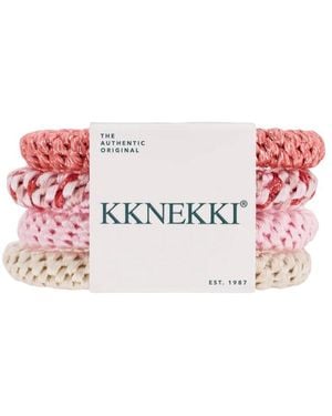 KKNEKKI Hair Tie Bundle 4 Pack - Pink
