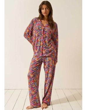 Stripe & Stare Pyjama Set - Red
