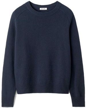 Soft Goat Boyfriend Cashmere Crewneck - Blue