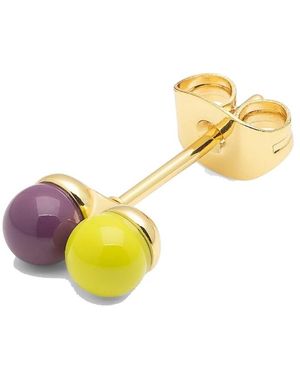 Lulu Double Colour Ball Single Earring - Metallic
