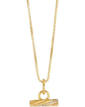 Rachel Jackson Mini Twisted T Bar Necklace - Metallic