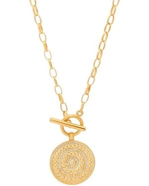 Anna Beck Dotted Circle Toggle Necklace - Metallic