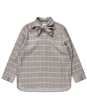 Munthe Veiling Pussybow Shirt - Grey