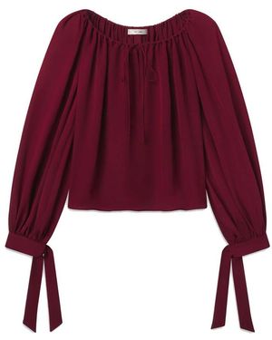 FRAME Silk Serenade Blouse - Red