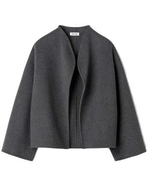 Soft Goat Short Wool/Cashmere Blend Jacket - Black