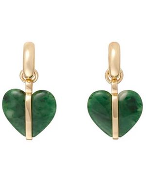 Roxanne Assoulin Stone Mini Heart Earrings - Green