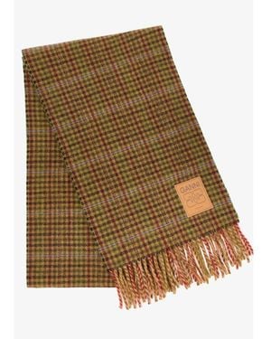Ganni Compact Check Scarf - Brown