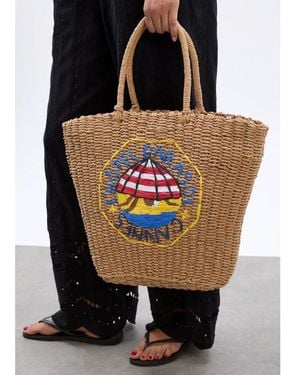 Damson Madder L'Hotel Market Raffia Bag - Black