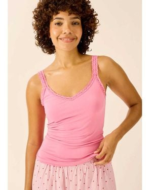 Stripe & Stare Lace Camisole - Pink