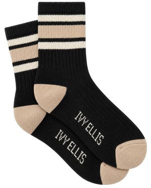 Ivy Ellis 1/4 Vintage Cotton Sport Sock - Black