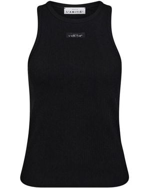 Haute L'Amitié Rib Badge Tank Top - Black