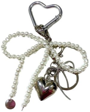 SUI AVA Pearly Bow Bag Charm - White