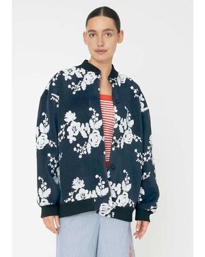 Stella Nova Sequins Mesh Oversized Jacket - Blue
