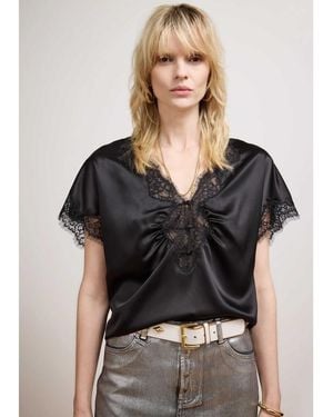 Hayley Menzies Lana Silk Top - Black