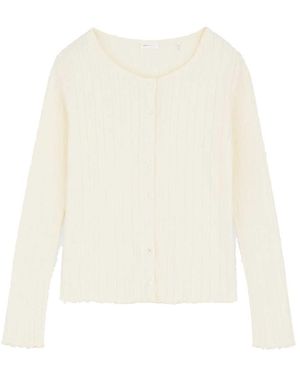 SKALL Edie Jersey Pointelle Cardigan - White