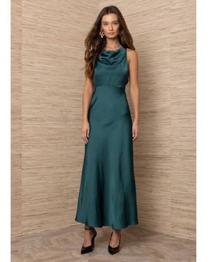 Hale Bob Strapless Tie Back Maxi Dress - Blue