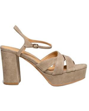 Shoe The Bear Nova Strap Suede Platform Heel - Metallic