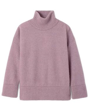 American Vintage Vitow Alpaca Blend Rollneck Jumper - Purple