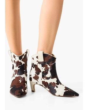 Woden Dicte Animal Ankle Boots - White
