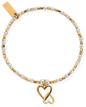 ChloBo Gold And Silver Interlocking Love Heart Bracelet - Metallic