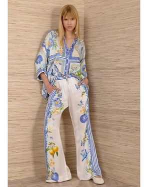Hale Bob Tile Print Trousers - Blue