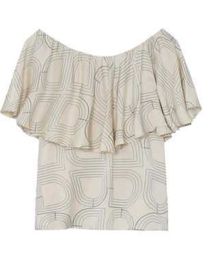 Day Birger et Mikkelsen Hon Fluid Viscose Off Shoulder Top - Grey