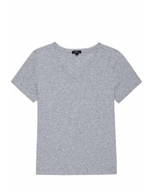 Rails Classic Pima Cotton V Neck T-Shirt - Grey
