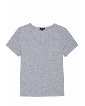 Rails Classic Pima Cotton V Neck T-Shirt - Grey