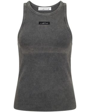 Haute L'Amitié Acid Rib Badge Tank - Grey