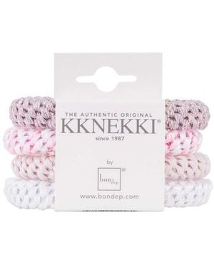 KKNEKKI Hair Tie Bundle 4 Pack - Pink