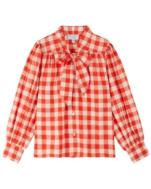 Emile Et Ida Lavaliere Organic Cotton Blouse - Red