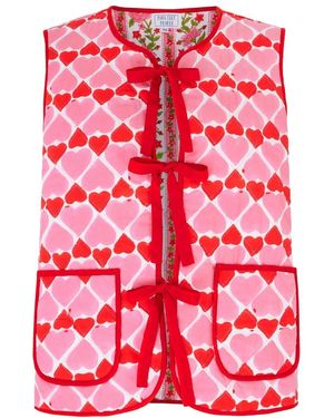 Pink City Prints Maggie Reversible Gilet - Red